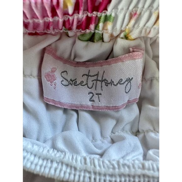 SweetHoney Milly Frilly Two Piece Swimsuit - Flower Girl Cream Pink Ruffle 2T - Picture 5 of 10